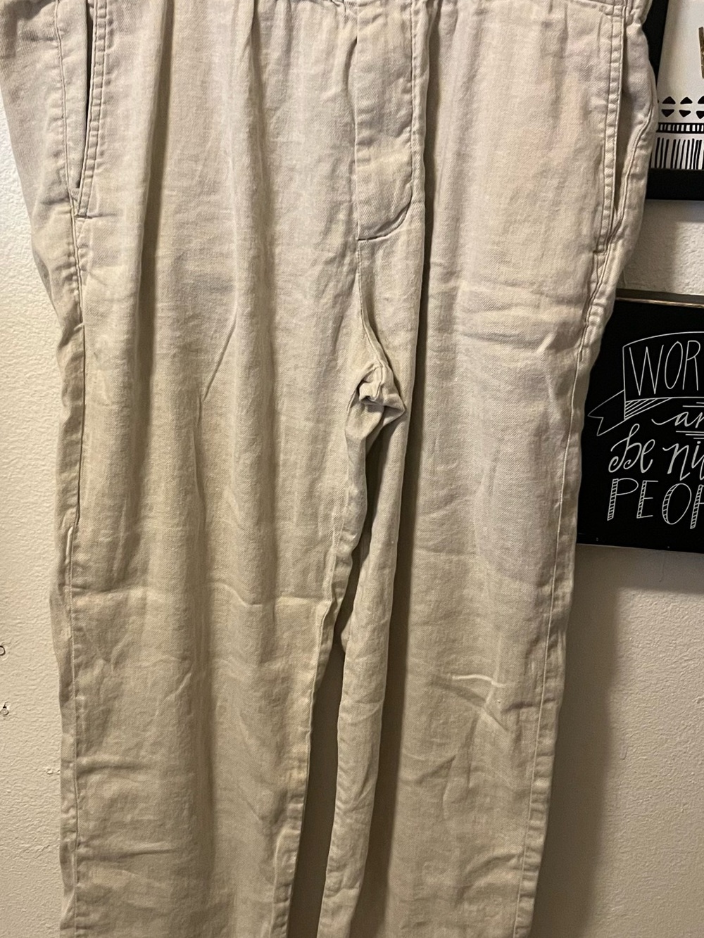 Tommy Bahama Woman’s Casual Linen-Blend Pants in Light Beige
